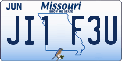 MO license plate JI1F3U