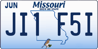 MO license plate JI1F5I