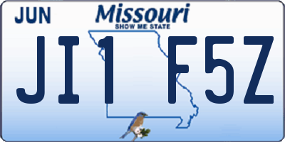 MO license plate JI1F5Z