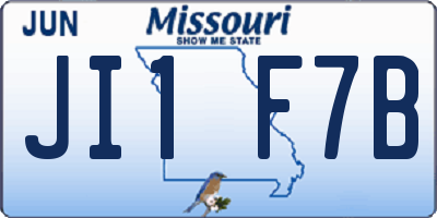 MO license plate JI1F7B