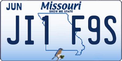 MO license plate JI1F9S