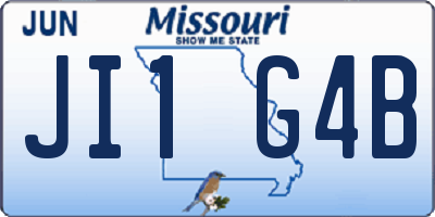 MO license plate JI1G4B