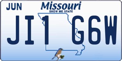 MO license plate JI1G6W