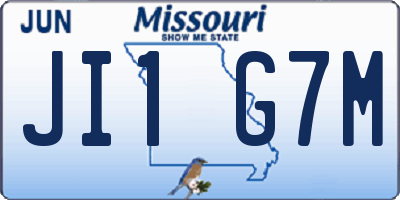 MO license plate JI1G7M