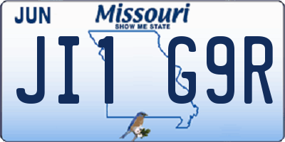 MO license plate JI1G9R