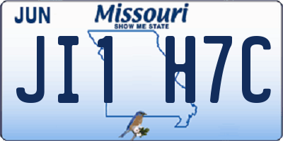 MO license plate JI1H7C