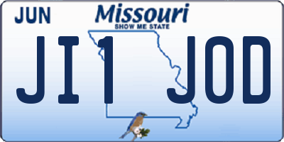 MO license plate JI1J0D