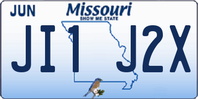 MO license plate JI1J2X