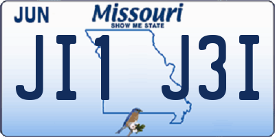 MO license plate JI1J3I