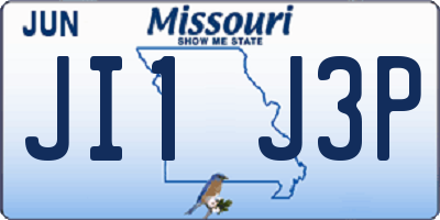 MO license plate JI1J3P