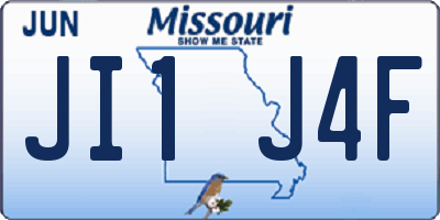MO license plate JI1J4F