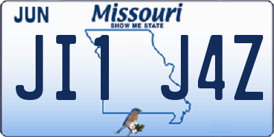 MO license plate JI1J4Z