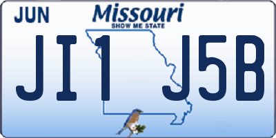 MO license plate JI1J5B