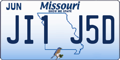 MO license plate JI1J5D