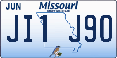 MO license plate JI1J9O