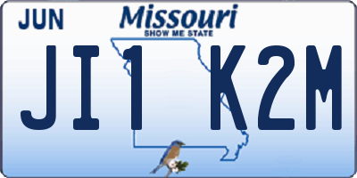 MO license plate JI1K2M