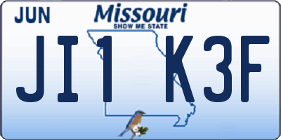 MO license plate JI1K3F