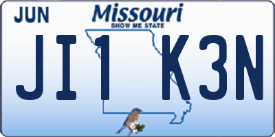 MO license plate JI1K3N