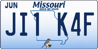 MO license plate JI1K4F