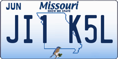 MO license plate JI1K5L