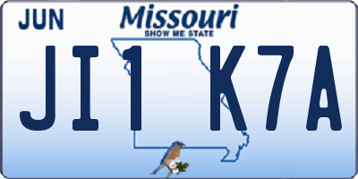 MO license plate JI1K7A