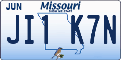 MO license plate JI1K7N