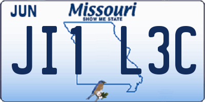 MO license plate JI1L3C