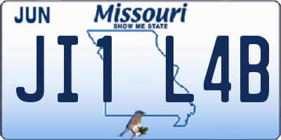 MO license plate JI1L4B