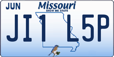 MO license plate JI1L5P
