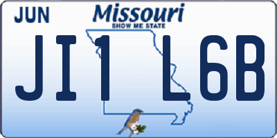 MO license plate JI1L6B