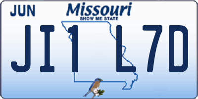 MO license plate JI1L7D