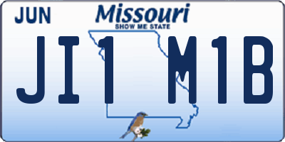 MO license plate JI1M1B