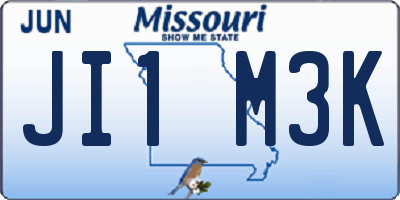 MO license plate JI1M3K