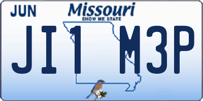 MO license plate JI1M3P