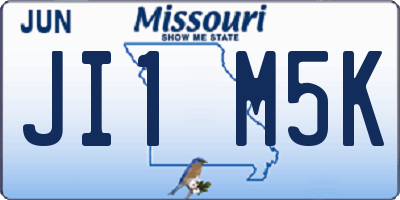 MO license plate JI1M5K