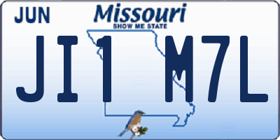 MO license plate JI1M7L