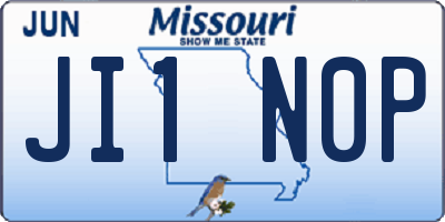 MO license plate JI1N0P
