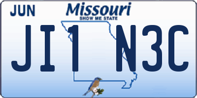 MO license plate JI1N3C