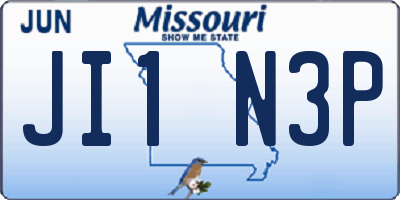 MO license plate JI1N3P