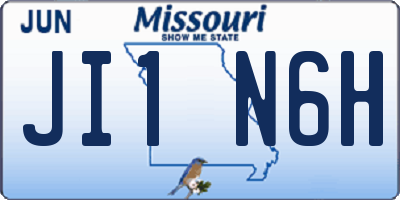 MO license plate JI1N6H