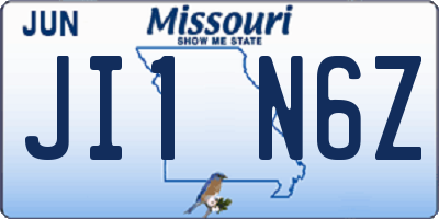 MO license plate JI1N6Z