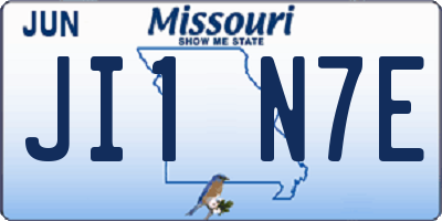 MO license plate JI1N7E