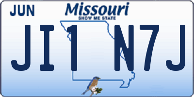 MO license plate JI1N7J