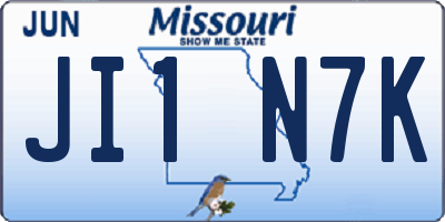 MO license plate JI1N7K