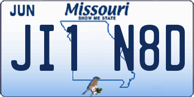 MO license plate JI1N8D
