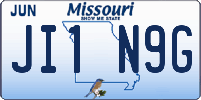 MO license plate JI1N9G