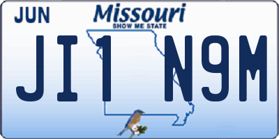 MO license plate JI1N9M