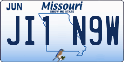 MO license plate JI1N9W