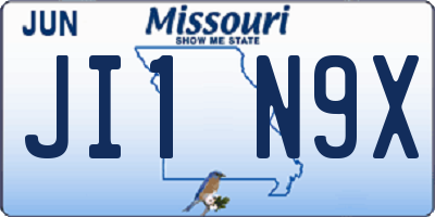MO license plate JI1N9X