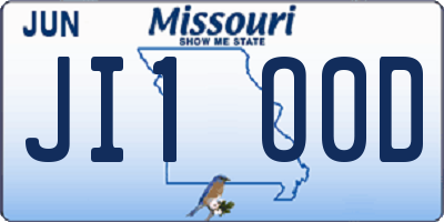 MO license plate JI1O0D